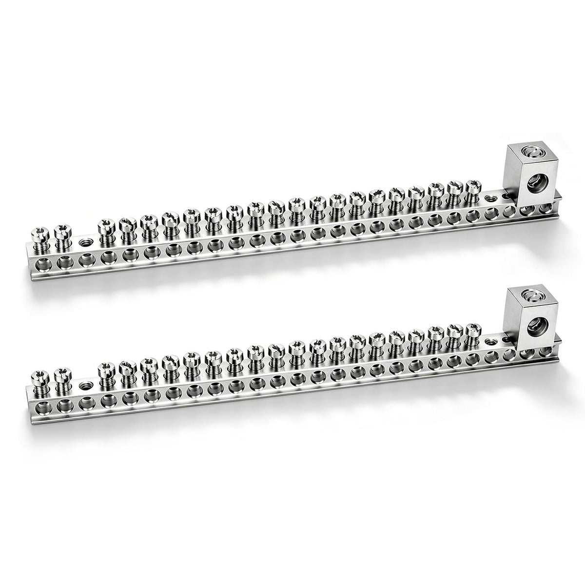 2 Set Aluminum Ground Bar Kit with 21 Terminal Positions