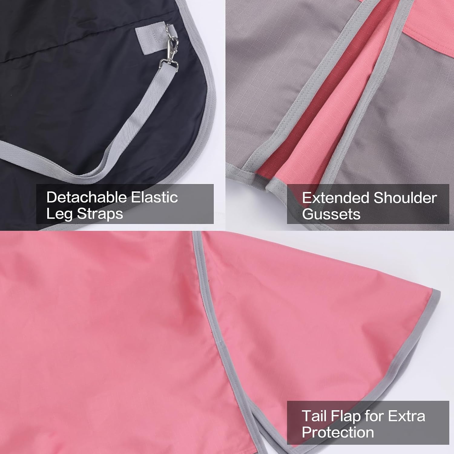 1200D Horse Blanket, 0g No-Fill Waterproof Turnout Rain Sheet
