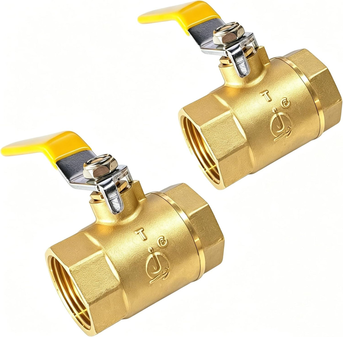 2PCS 1 Inch Brass Ball Valve,1'' NPT Female Full Prot Heavy Duty Ball Valve