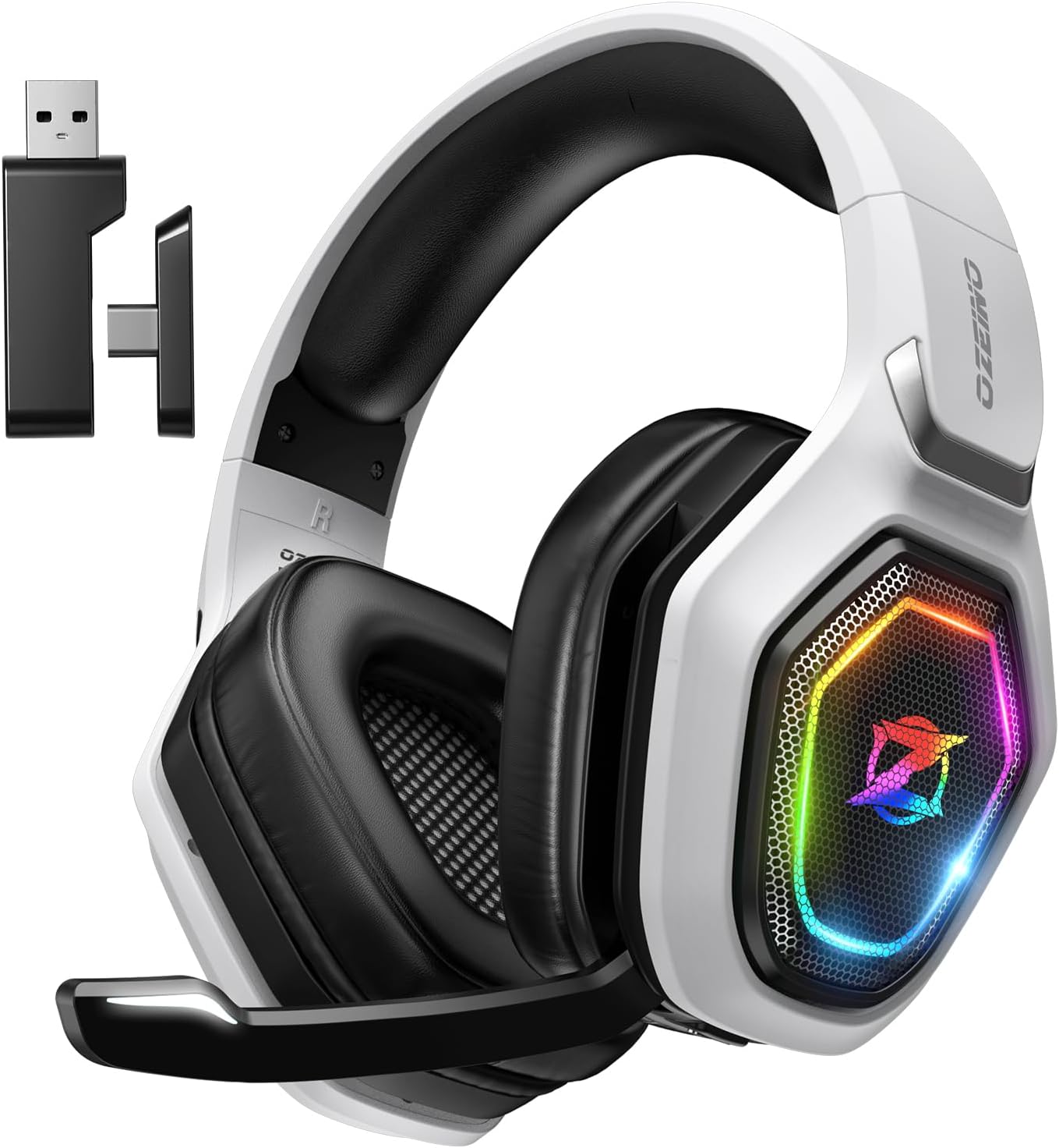 Wireless Gaming Headset for PS5, PC, Switch| Lossless Audio-40H Batt | Play & Charge, 2.4GHz USB & Type-C, Flip Mic