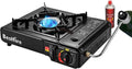 Portable Dual Fuel Camping Stove - 10,000 BTU Butane and Propane Stove with Adapter & Case - Single Burner Gas Stove