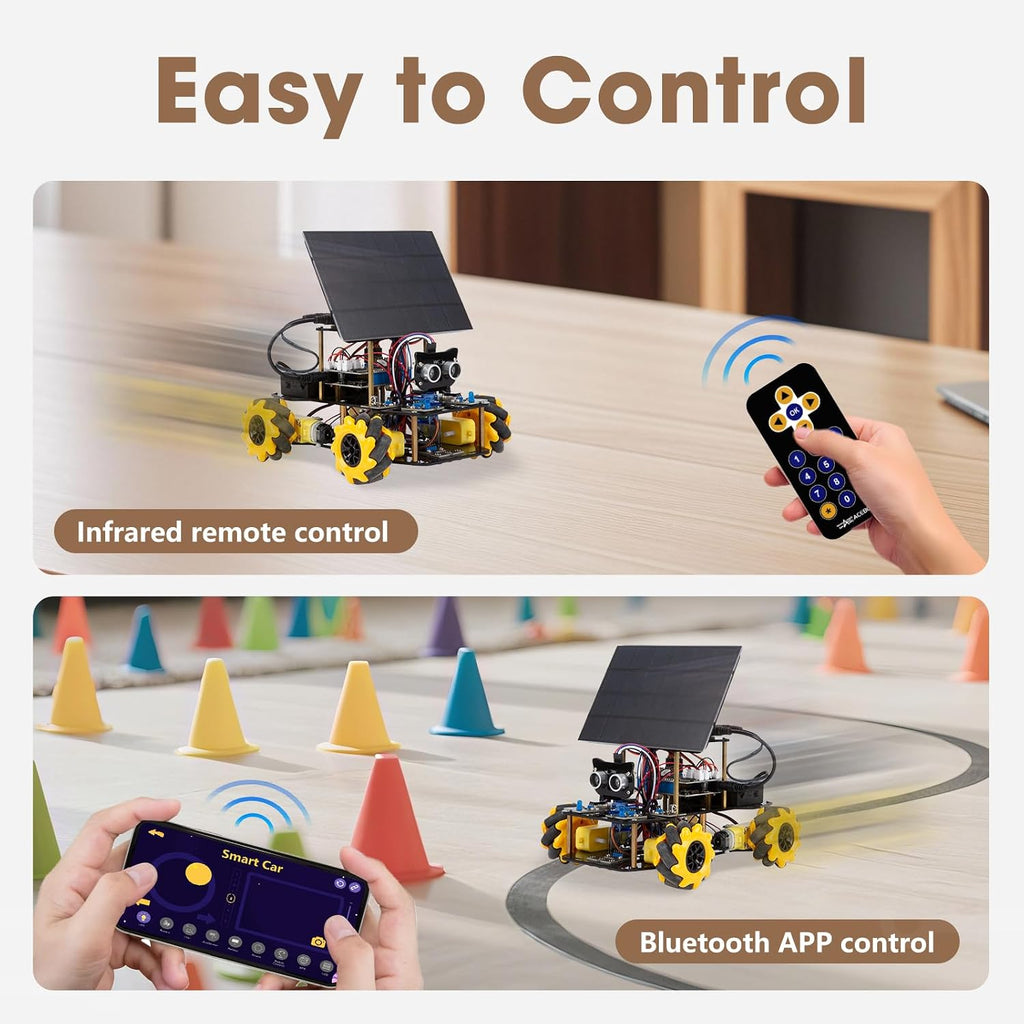 Robotics Kit for Kids Ages 8–12,ACEBOTT STEM Robot Car with Solar Powered,Compatible with Arduino & Scratch,STEM Toys