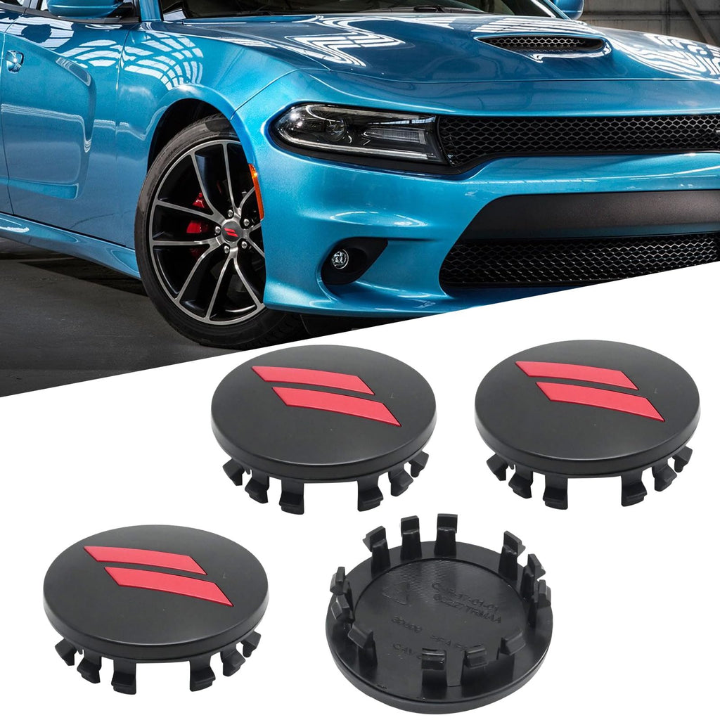 4Pcs 6CZ27RM8AA 63mm 2.5" Wheel Center Cap Covers, Replacement for Dodge Charger, Challenger, Durango Replace