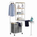 Laundry Sorter with Hanging Bar for Laundry Room, Foldable Ironing Board