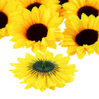 40pcs Fake Sunflower Heads with Stems, Yellow