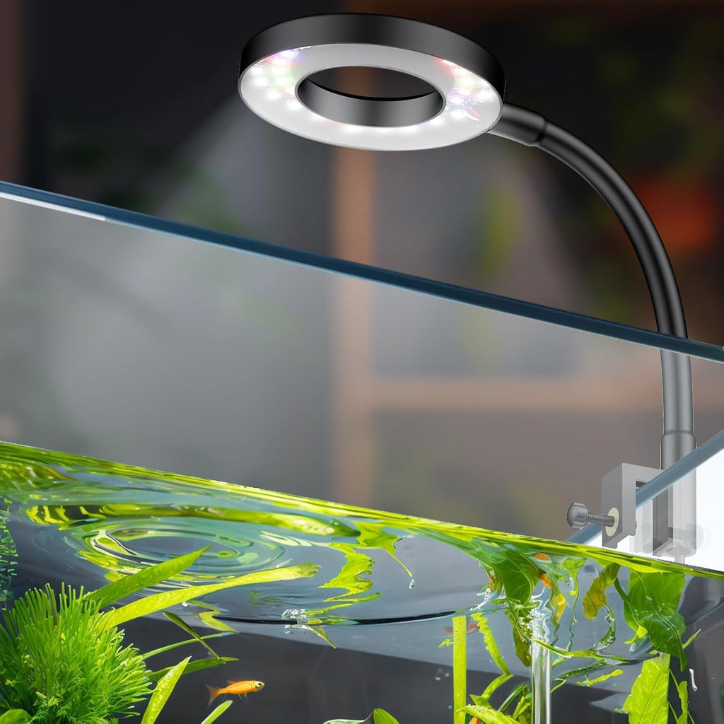 6 W LED Aquarium Light for 1 to 5 Gallon Fish Tanks Clip On Fish Tank Light USB Moving Aquarium Lamp with Full