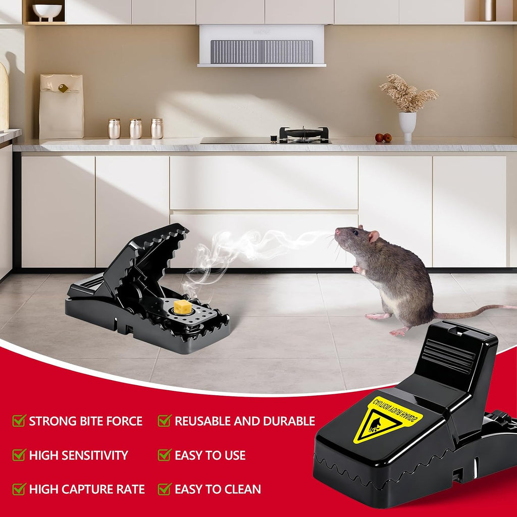 8 Pack Mouse Traps Indoor for Home, Mouse Trap for House Indoor Kill, Reusable Mice Traps, Small Rat Traps for Home
