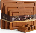 Bamboo Cutting Boards for Kitchen, 3 Piece Extra Thick Cutting Board Set with Juice Groove, Deep Carbonized Bamboo