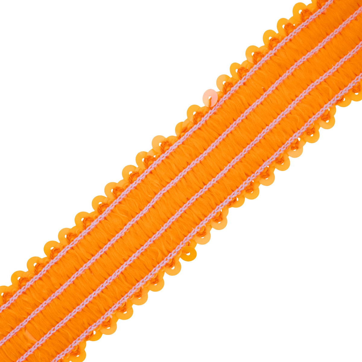 1.5 Inch Orange Elastic Sequin Ribbon Trim for Sewing