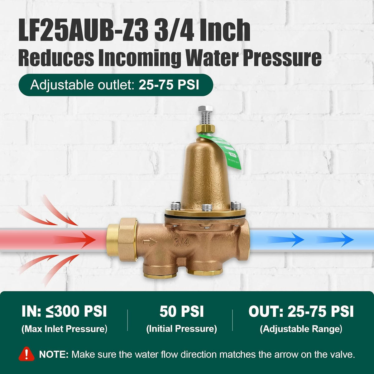 LF25AUB-Z3 3/4" Cast Copper Silicon Alloy Pressure Reducing Valve