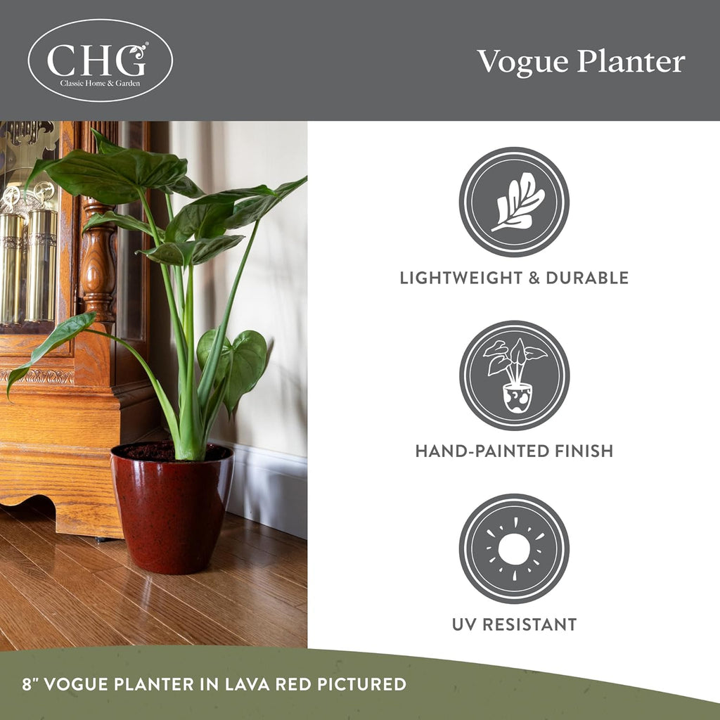 Classic Home and Garden by Growscape Vogue Planter Pots w/Pottery Quality Finish, Modern Indoor & Outdoor Flower