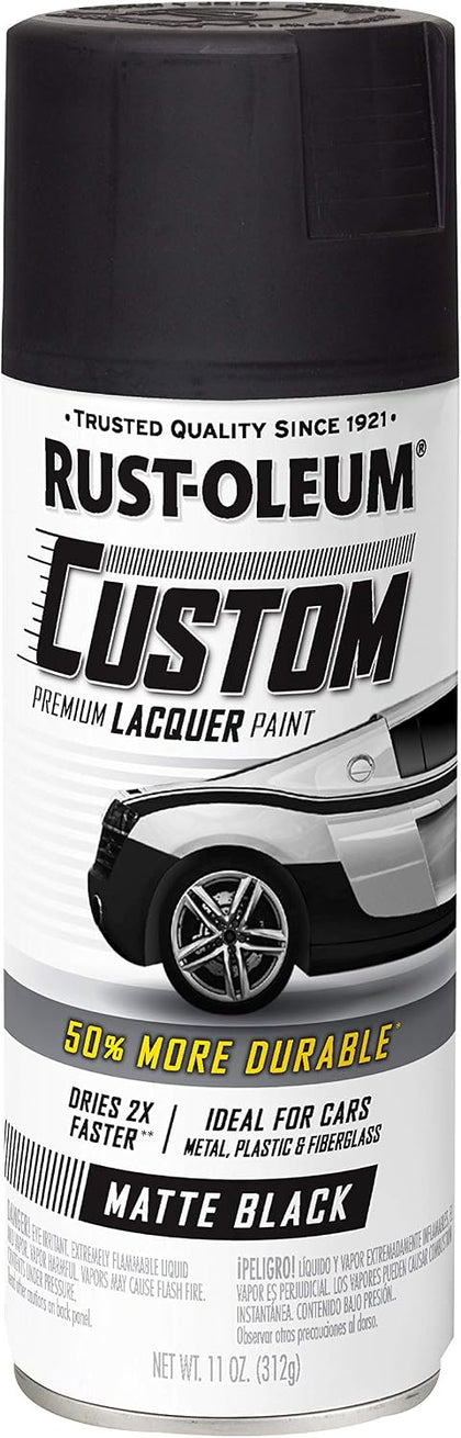 Automotive Custom Lacquer Spray Paint, Matte Black