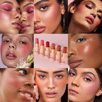 Hot Red Monochromatic Cream Blush Stick for Cheek, Eyeshadow, Lip, 0.28oz