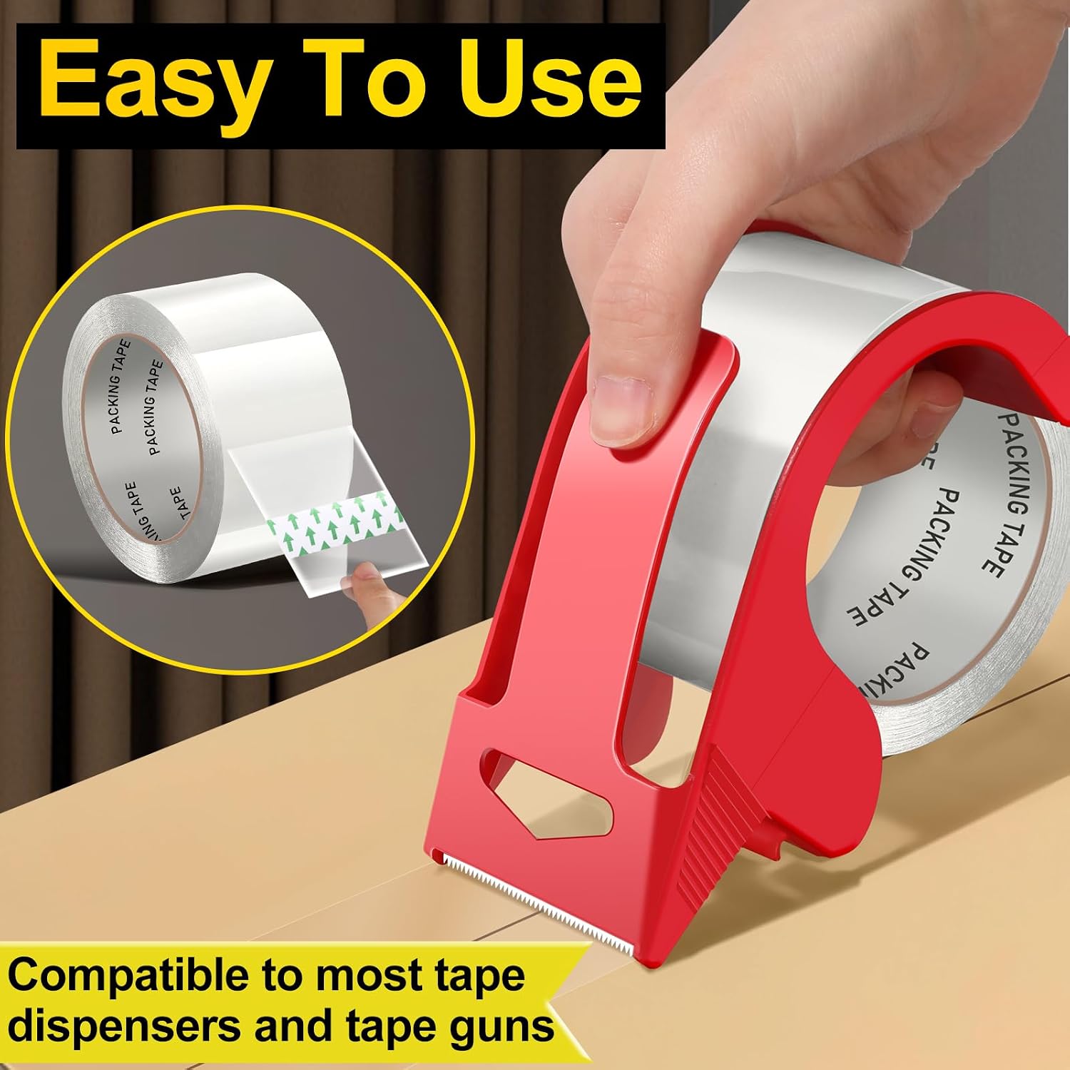 Clear Packing Tape, Heavy Duty Packaging Tape Refills | 6 Rolls, 2 inch x 65 Yards, Shipping Tape Box Tape Mailing