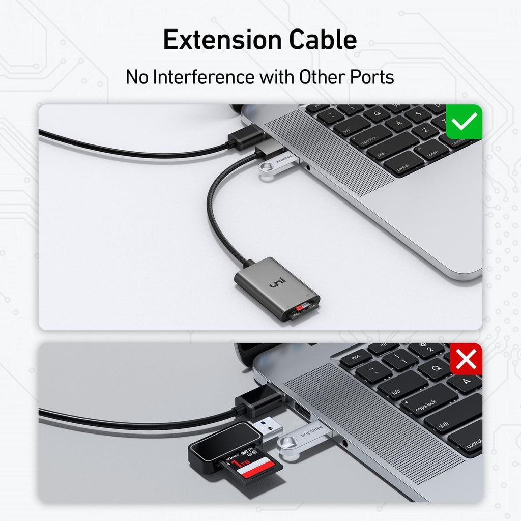 SD Card Reader, High-Speed USB 3.0 to Micro SD Card Adapter for Laptop | PC, Aluminum Computer Memory Card Reader
