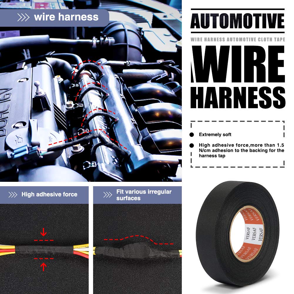 Wire Harness Automotive Cloth Tape, 3/4" x 82 FT Extra Long Roll