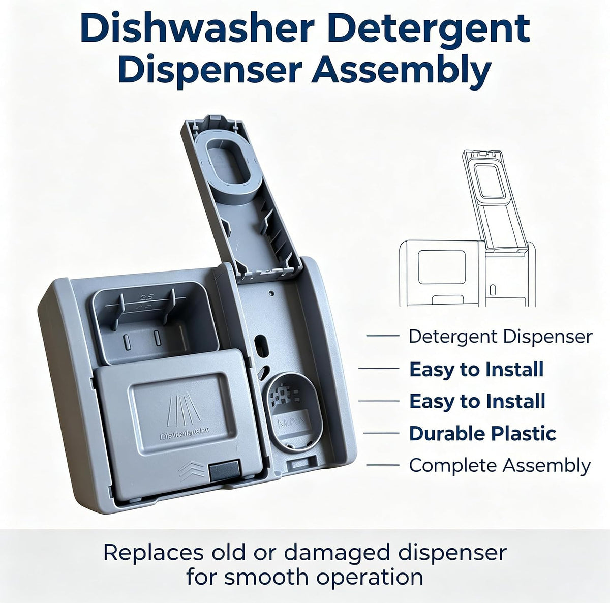 AGM75469801 Dishwasher Detergent Dispenser Compatible with LG Dishwasher