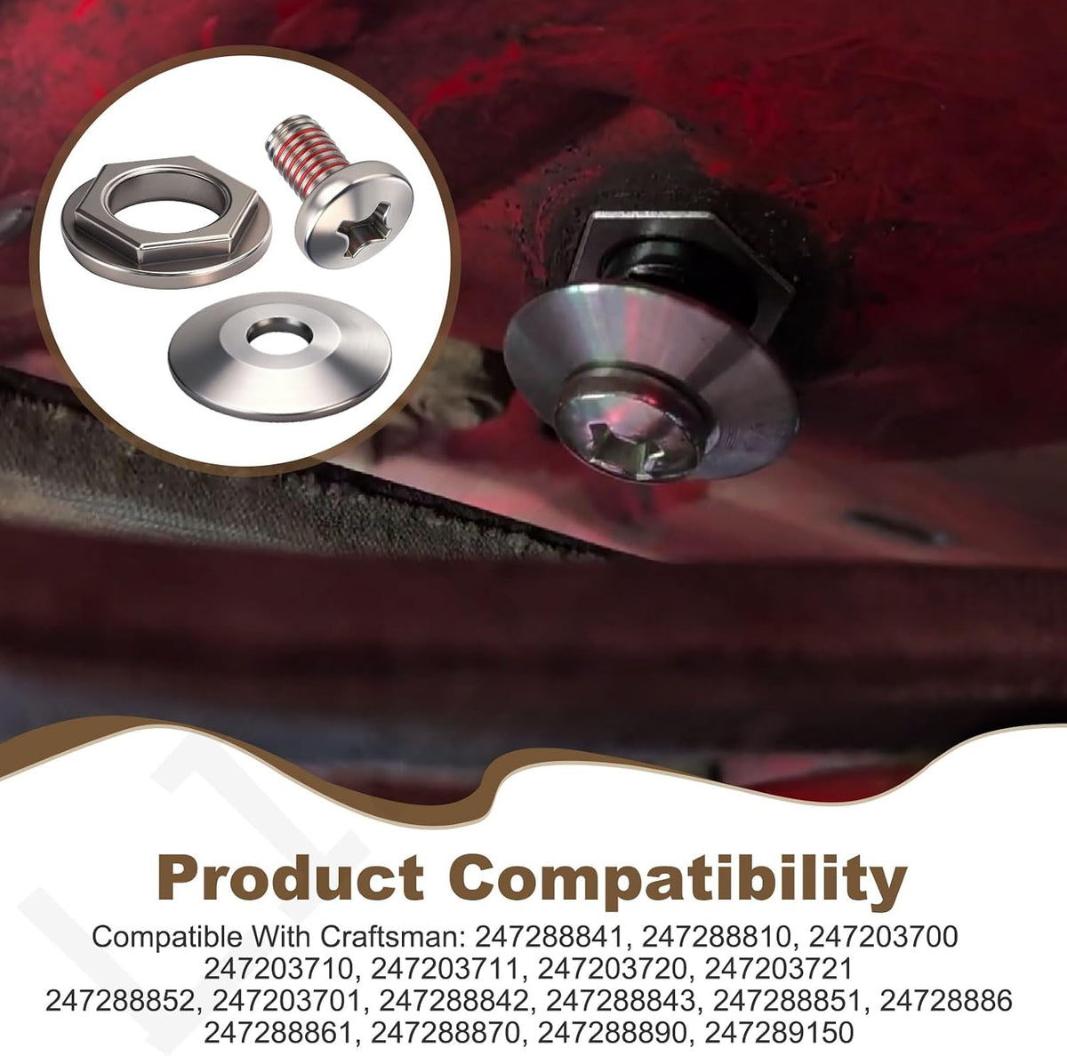 938-05078 Steering Rod Shaft with Bushing & 617-04094 Steering Gear Kit for MTD/Troy-Bilt/Craftsman Lawn Mower