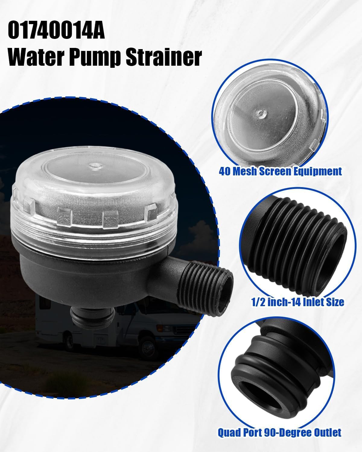 01740014A Water Pump Strainer 1/2in Fit for Xylem Flojet Water Pump