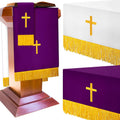 3 Set Parament Table Runner Altar Cloth Purple and White