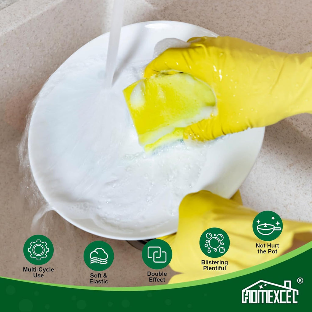 24PK Sponges Kitchen, Heavy Duty Dish Scrubber Sponge for Home