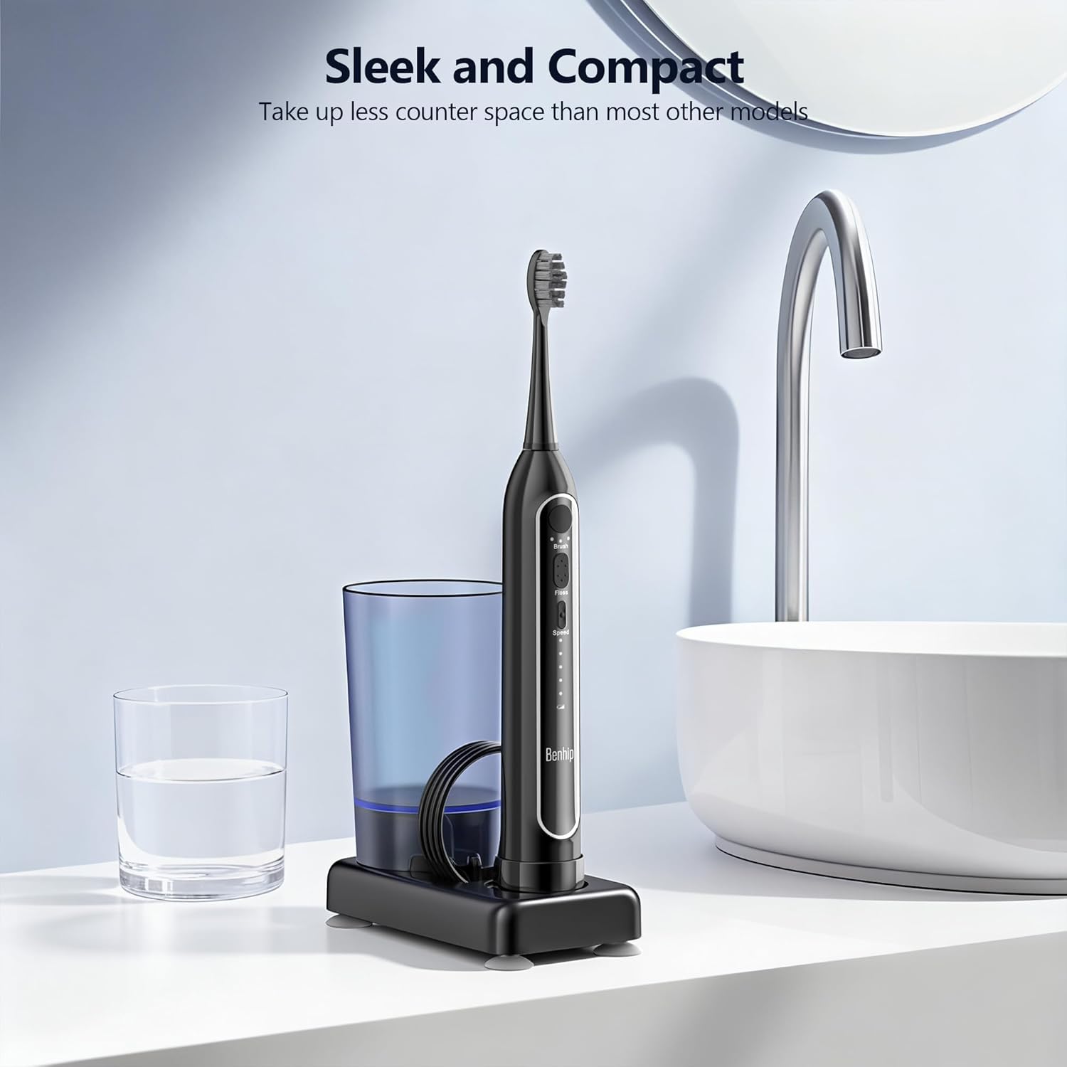 Electric Toothbrush with Water Flosser Combo, 2-in-1 Flosses and Sonic Toothbrush, Flossing Toothbrush for Adults