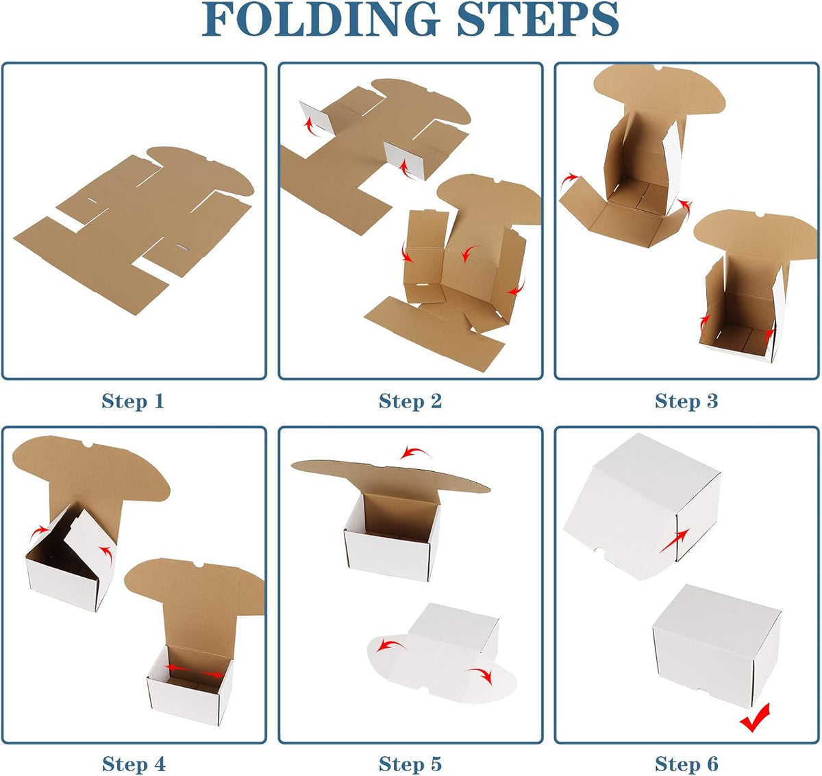 6x4x4 White Shipping Boxes Set of 25, Corrugated Cardboard Mailer Boxes for Packaging Small Business Mailing Gifts