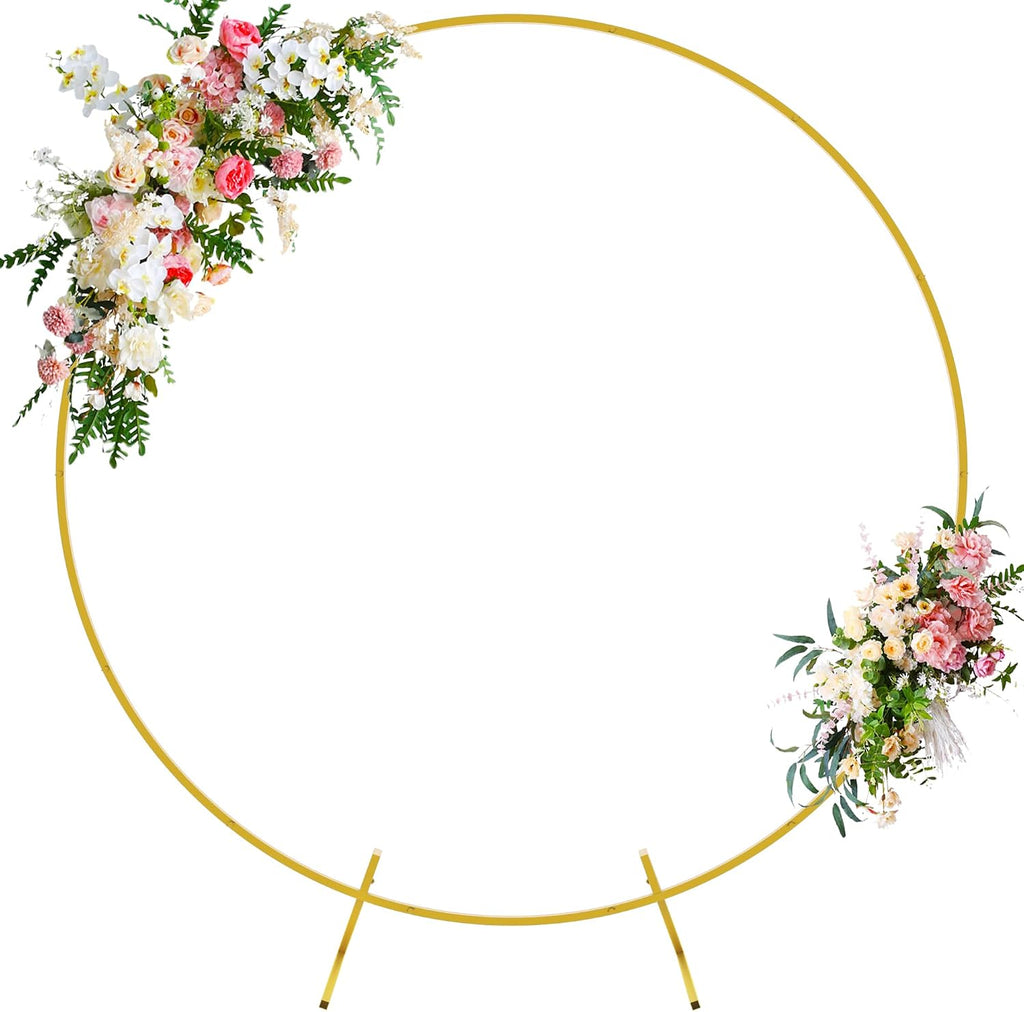 Round Backdrop Stand 6FT Gold Metal Circle Balloon Arch Frame