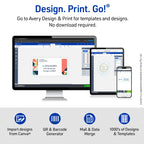 Printable Return Address Labels, Sure Feed Technology, 2/3" x 1-3/4", White, Laser & Inkjet Compatible, 600 Blank
