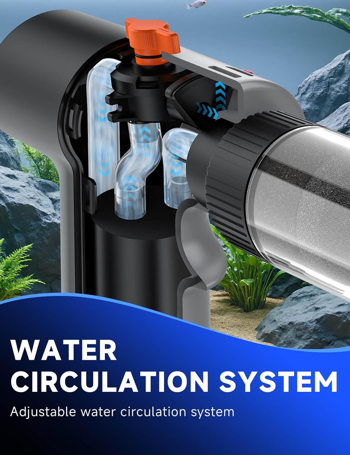 A Electric Aquarium Gravel Cleaner Kit with High Pressure Strong Suction, 6-in-1 Multifunction Fish Tank Vacuum