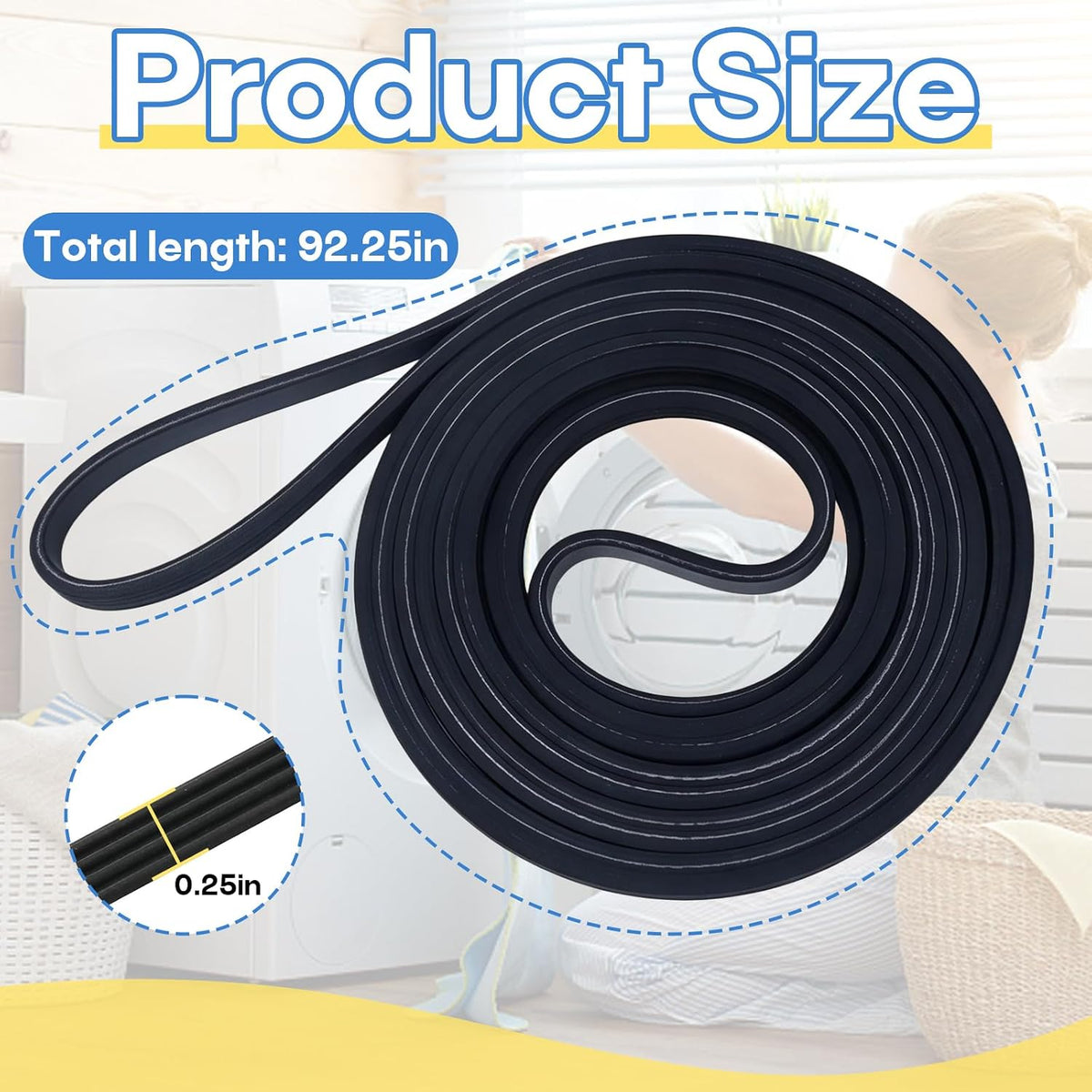 Dryer Drum Drive Belt Replacement Part Compatible with Maytag PYET344AYW