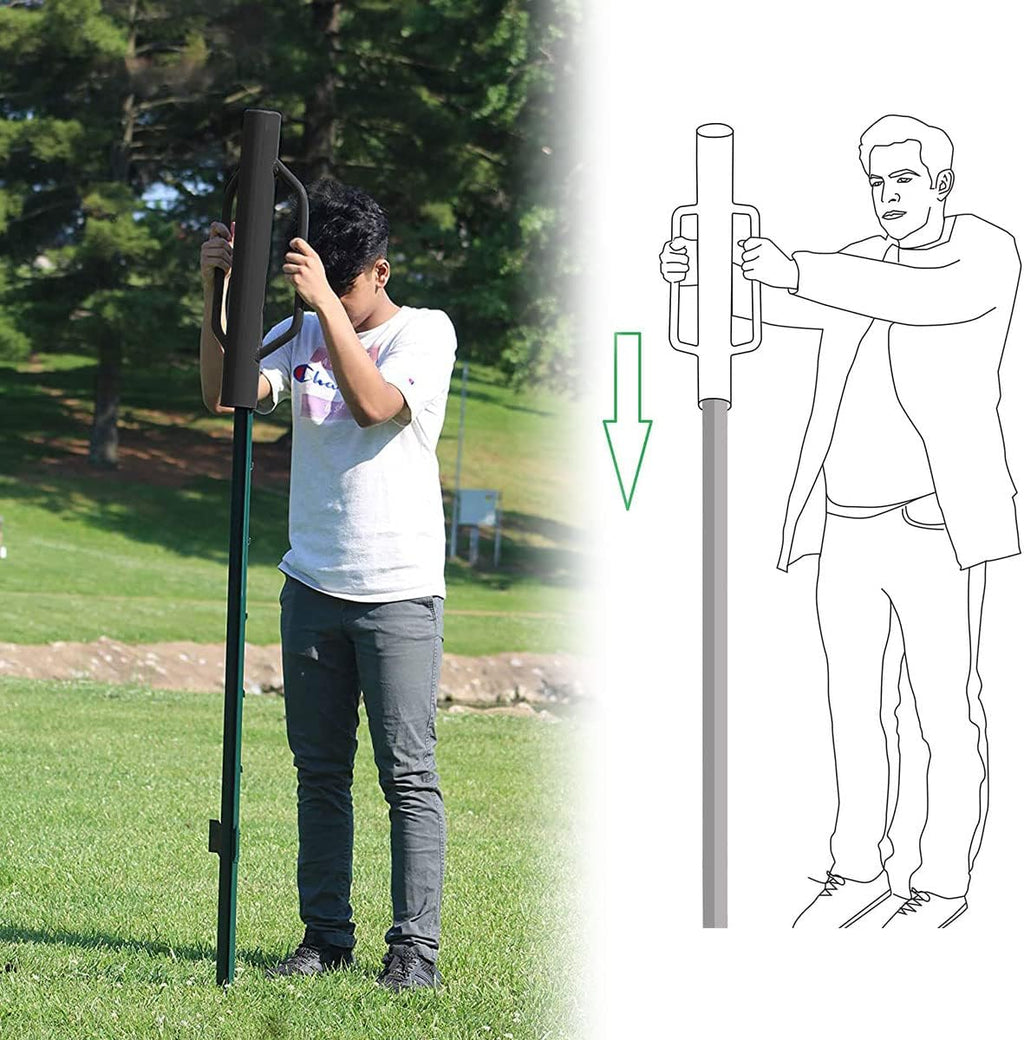 Fence Post Driver-34lb T Post Driver with Handles,Heavy Duty Post Pounder,Fence Stake Hammer,Metal Fence Post Hole