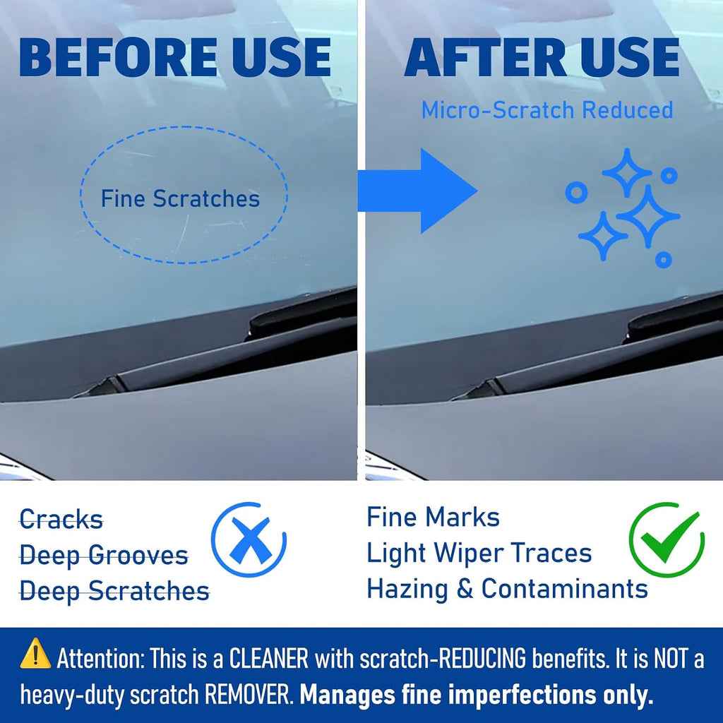 Oil Film Remover for Car Windshield - Glass Cleaner Spray Anti-Fog Rain Repellent - Removes Grease Silicone Water
