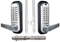 Double-Sided Mechanical Keyless Door Lock Lever Handle Satin Chrome