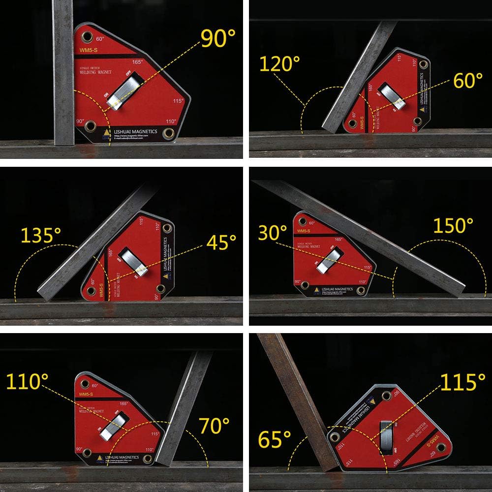 Strong Single Switch Welding Magnet Holder,Neodymium Magnetic Welding Clamp,Magnet Square 45 90 Degree (Multi-Angle)