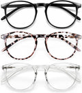 Blue Light Blocking Glasses for Women - 3 Pack | Blue Light & UV Protection, Round Frames, Screen-Ready Style, Chic &