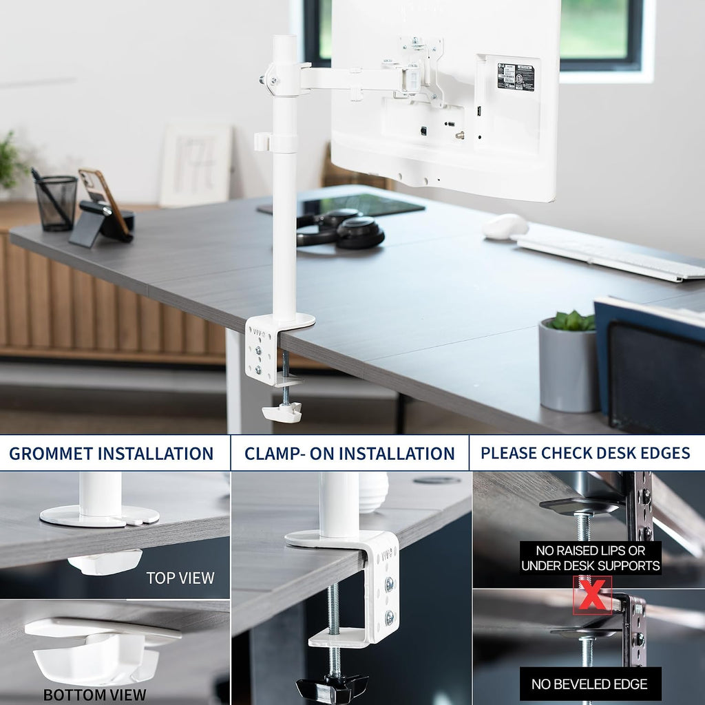 Single Monitor Arm Desk Mount, Holds Screens up to 32 inch Regular and 38 inch Ultrawide, Fully Adjustable Stand with