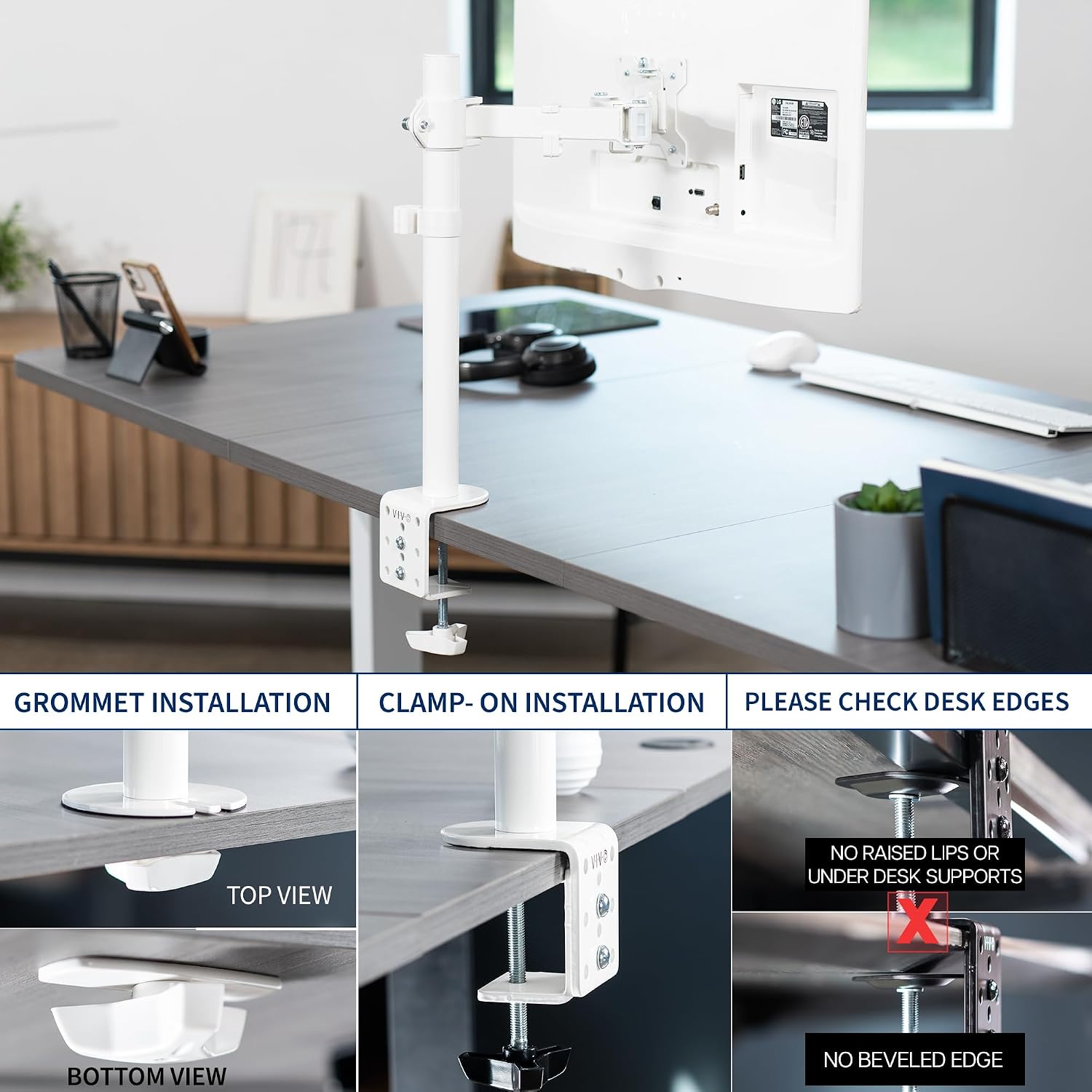 Single Monitor Arm Desk Mount, Holds Screens up to 32 inch Regular and 38 inch Ultrawide, Fully Adjustable Stand with