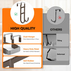 FYY Over the Door Hooks, Double-Hanger 2 Pack, Fits Doors 1.6" Brown