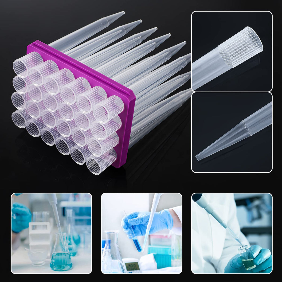 10mL Pipette Tips, 1 Rack 24 Tips