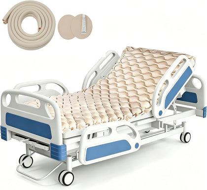 Alternating Air Pressure Mattress Pad Replacement – Pressure Relief Topper with 130 Air Cells – Waterproof & Heat