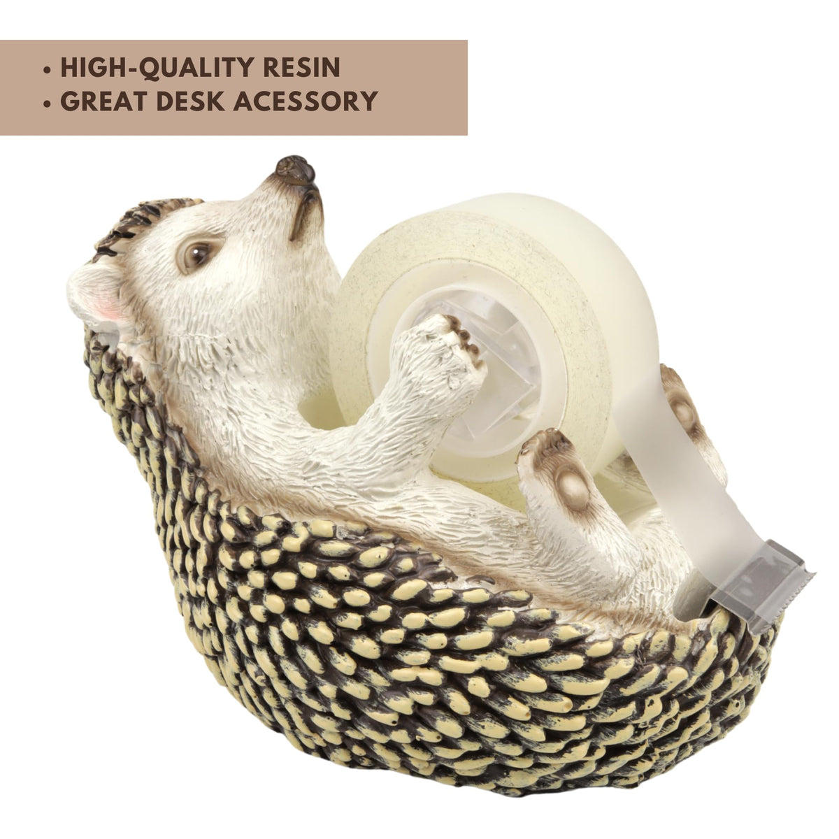 Hedgehog Tape Dispenser, Office Desk Accessory, 5"x3"x3.75"