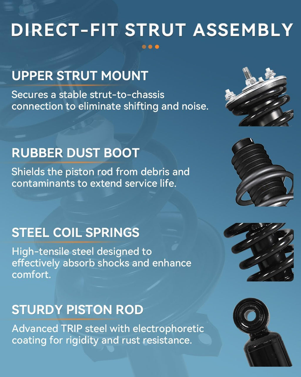 4Pc Struts & Shocks Fit for Chevy Cobalt 2005-2010 HHR 2006-2011