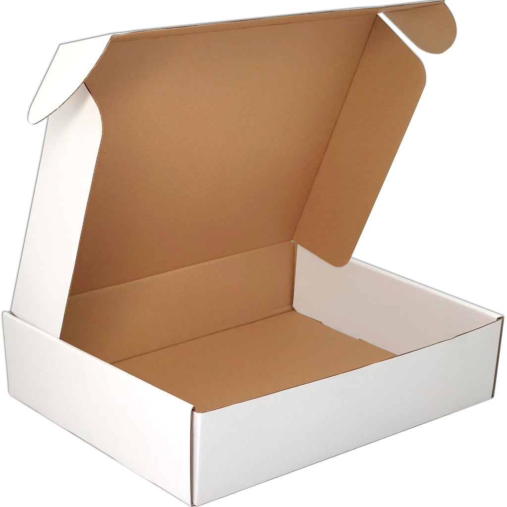 13x10x3 Shipping Boxes (20pcs) White Mailer Corrugated Cardboard Box