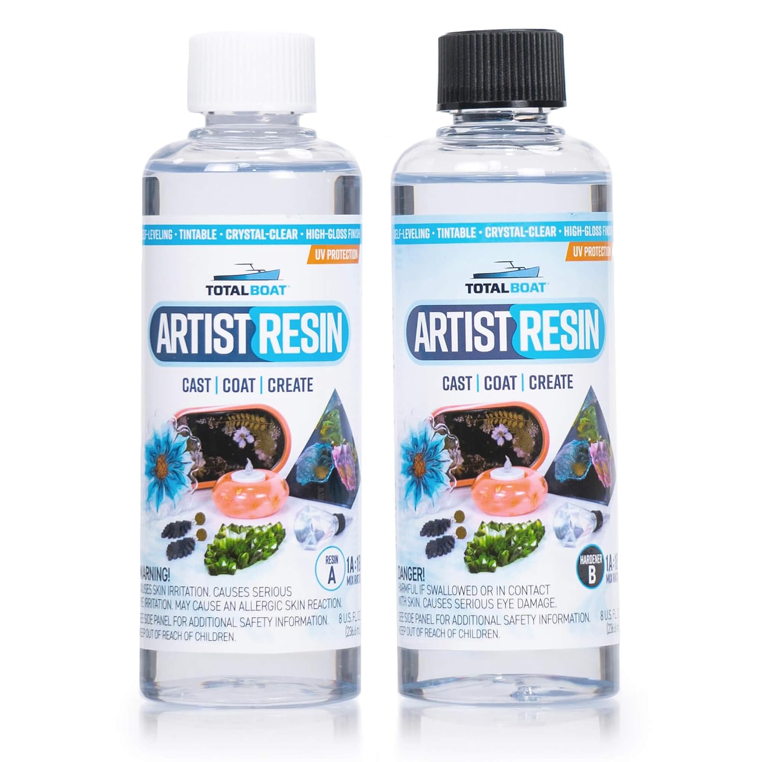Artist Epoxy Resin - 16 oz Kit for Resin Art and Crafting | Clear, High-Gloss Epoxy Resin & Hardener Kit; UV