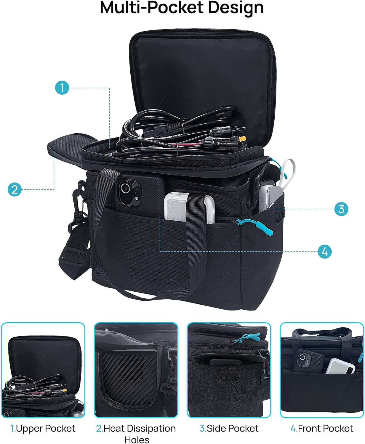 350W Portable Power Station 288Wh with 60W Solar Panel & Carrying Bag, LiFePO4 Solar Generator Bundle for Camping