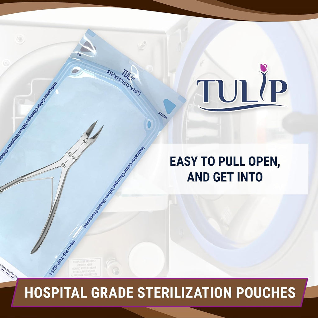 Self Sealing Sterilization Pouch 5.25" x 10" (200 Pack) - Autoclave Sterilizer Bags for Clean Tools - Dental and Nail