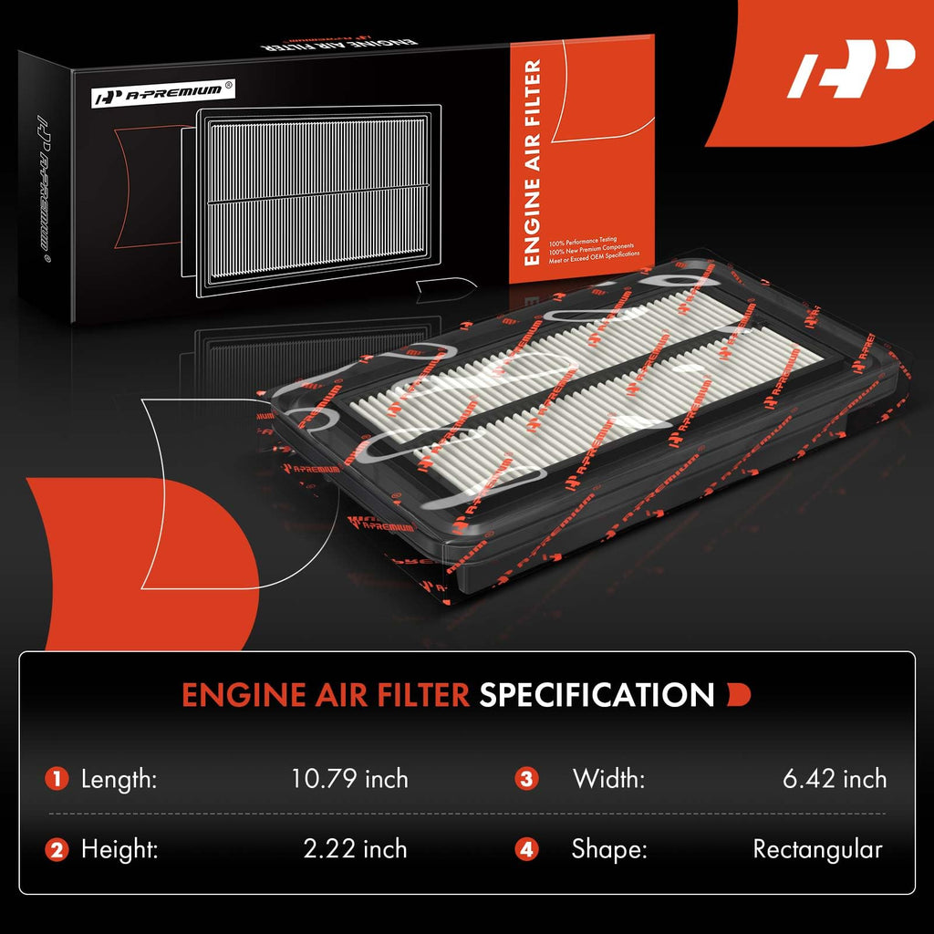 A-Premium 2-PC Engine Air Filter Compatible with Honda