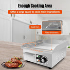 14" Commercial Electric Griddle,Electric Countertop Flat Top Griddle,110V 1500W Electric Flat Top Grill,Non-Stick