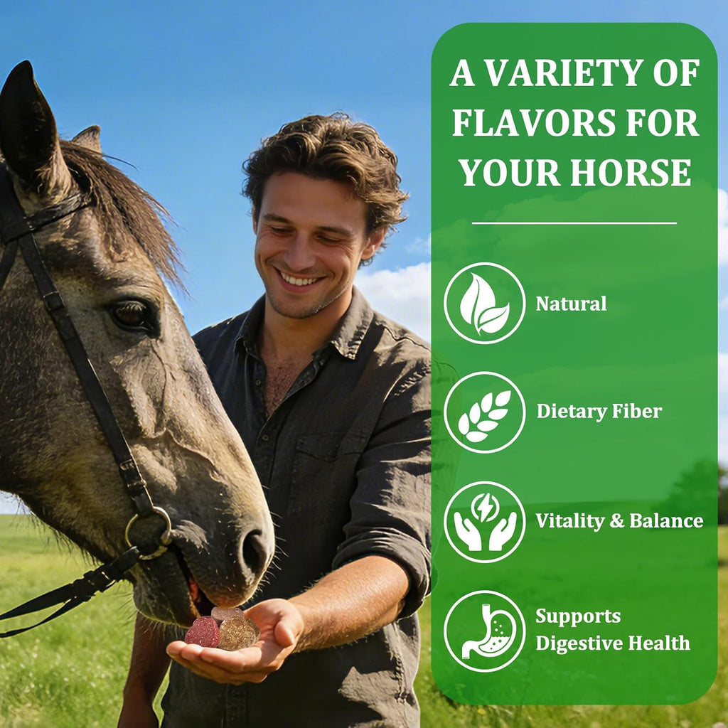 Horse Treats, Made with Apple Banana Strawberry and Carrot, Natural Healthy Snacks for Horse Training Rewards and